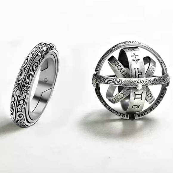 🆕 Retro ball shaped astronomical ball rotating ring - Picture 2 of 3